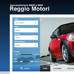 Reggio Motori, car dealer. Graphic by 7shapes. Development by Zucca & Zafferano Agency.  <a href='http://www.reggiomotori.it' target='_blank'>www.reggiomotori.it</a>