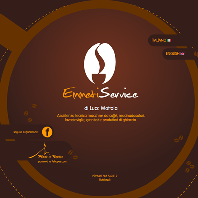 EmmetiService, assistance to coffee machines. Graphic & Development by 7shapes. <a href='http://www.emmetiservice.com' target='_blank'>www.emmetiservice.com</a>